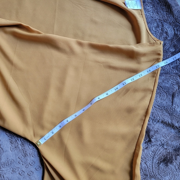 *SOLD* 2 PIECE Beautiful 100% silk poncho Mustard Yellow Shrug/kimono 2X-3X - Picture 12 of 15